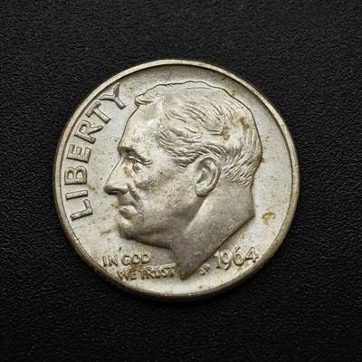 【淘币小摊】实时拍第八百三十拍   银币套币场   满百包邮可预留二周 每周一统一发货   - 美国1964年罗斯福10分银币