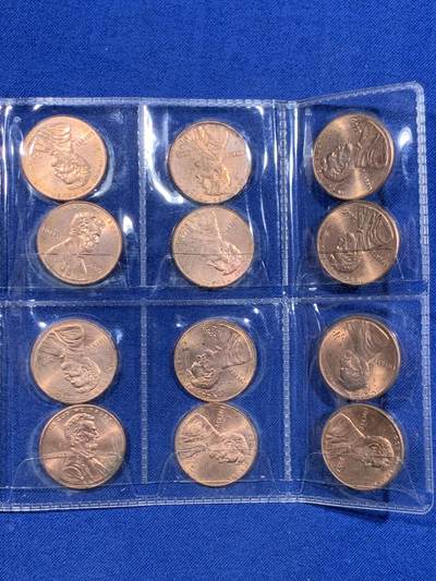 《竞宝斋》第448场 周日，周一，2场连拍 （全场包邮） - 多版本 12枚一组 美国林肯头像1美分