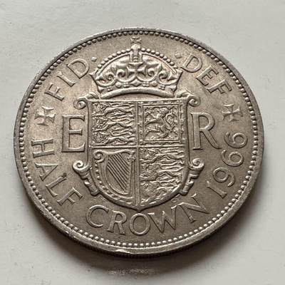 🌹外币初藏🌹🐯2025年第141场  每周二四六晚8️⃣点 接代拍 - 英国1966年半克朗 b