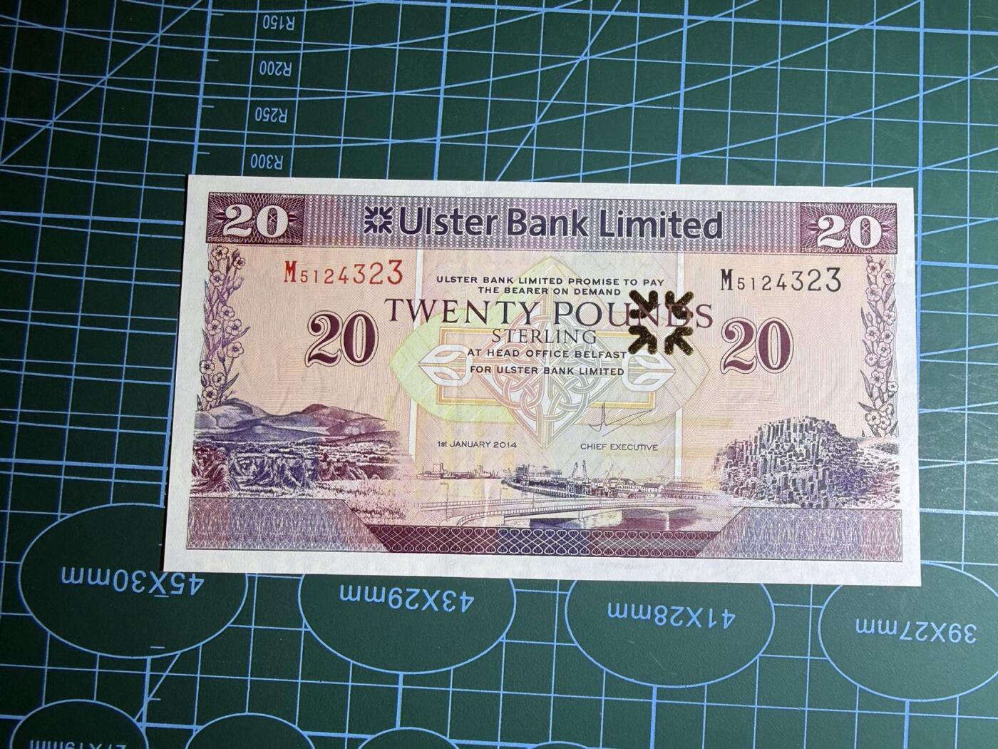 【炜奕收藏】，第五十三期 2014年北爱尔兰阿尔斯特银行20镑，UNC品相