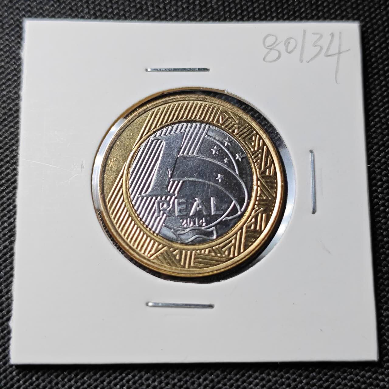 KK钱币收藏小铺 第380期  2月预留时间 周末发货  巴西1瑞尔双色币纪念币