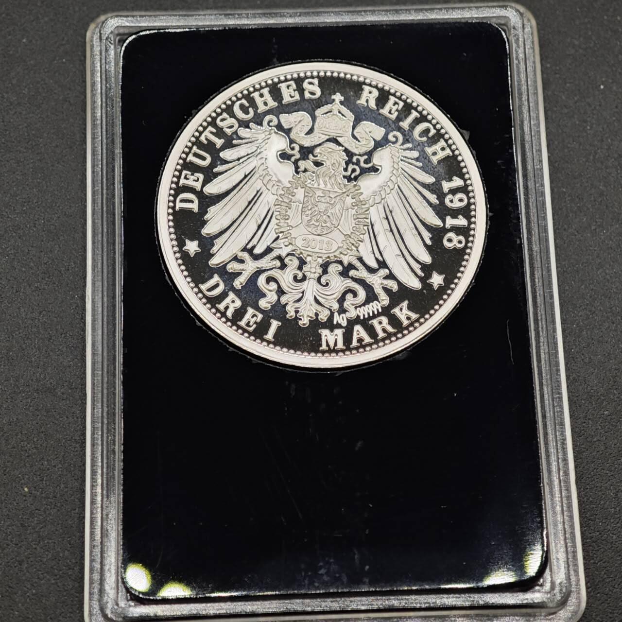 【淘币小摊】实时拍第八百三十拍   银币套币场   满百包邮可预留二周 每周一统一发货   德国2013年后铸巴登3马克银币精制银章重10克银价140