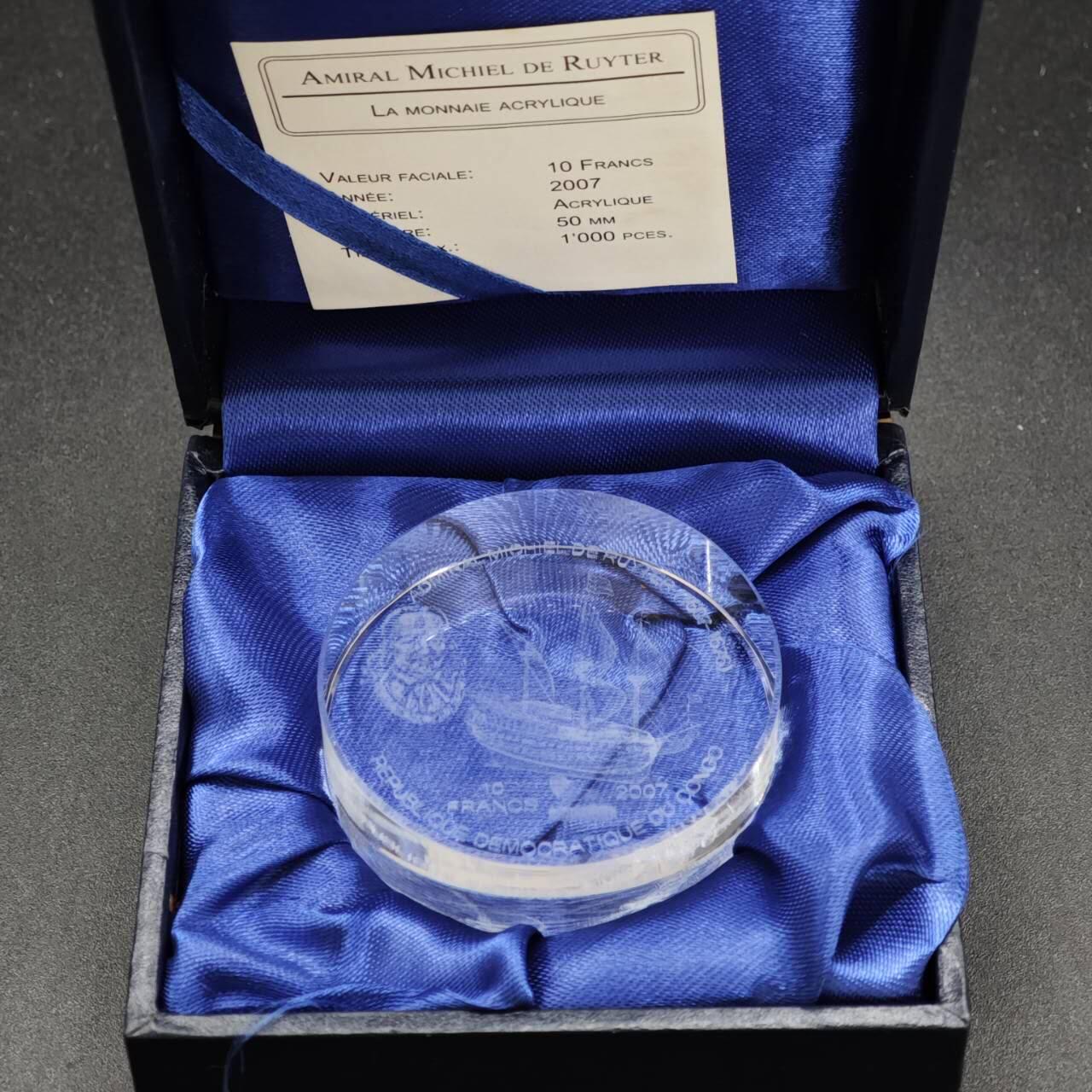 【淘币小摊】实时拍第八百三十拍   银币套币场   满百包邮可预留二周 每周一统一发货   刚果2007年10法郎帆船水晶纪念币发行量1000枚