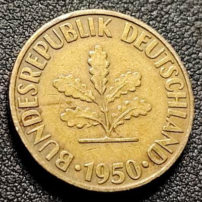 泉币菌-第147场-精品福利场 - 德国 1950年10芬尼硬币 