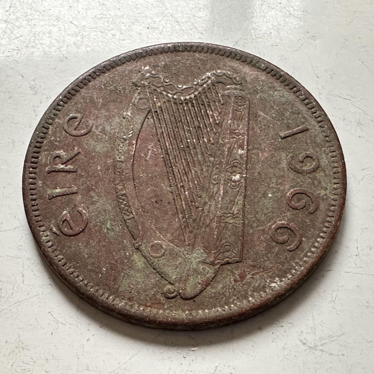 🌹外币初藏🌹🐯2025年第141场  每周二四六晚8️⃣点 接代拍 爱尔兰1966年一便士