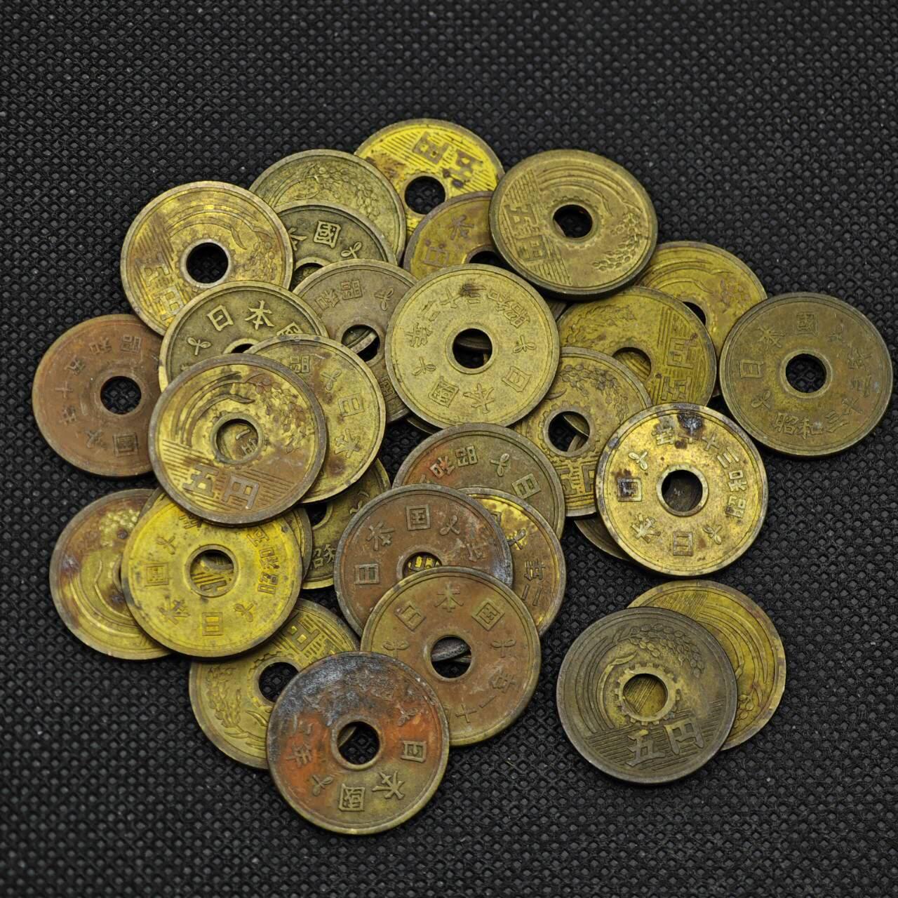 【淘币小摊】实时拍第八百三十一拍   散币场   满百包邮可预留二周 每周一统一发货    日本五円铜币31枚