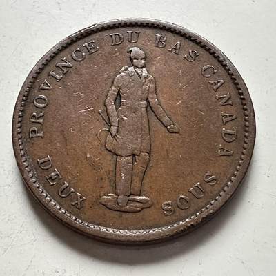 🌹外币初藏🌹🐯2025年第141场  每周二四六晚8️⃣点 接代拍 - 下加拿大1837年魁北克银行一便士代用币