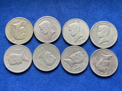 《竞宝斋》第448场 周日，周一，2场连拍 （全场包邮） - 八枚一组 菲律宾1Peso 1974年7枚+1972年1枚