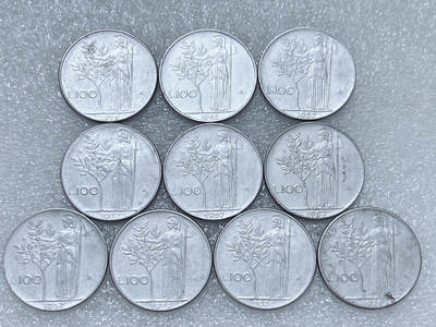 第一海外回流一元起拍收藏 散集专场  第276期 - 意大利100里拉不锈钢币 10枚