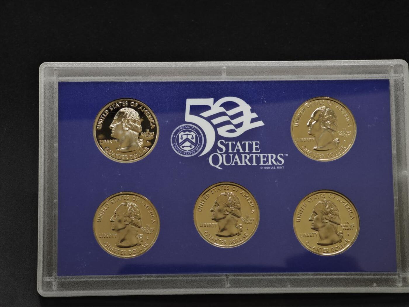 【淘币小摊】实时拍第八百三十拍   银币套币场   满百包邮可预留二周 每周一统一发货   美国2002年精制州币5枚套