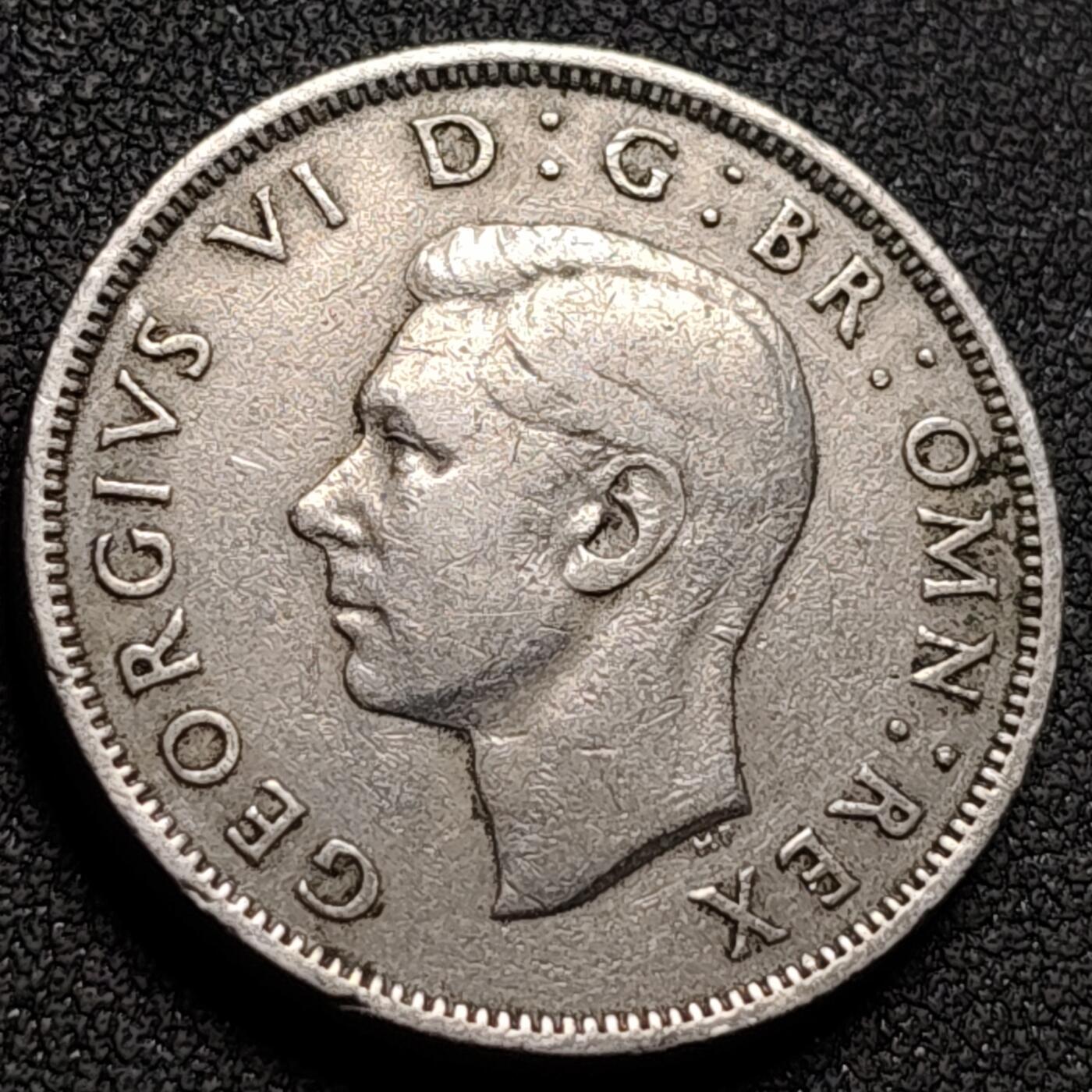 泉币菌-第147场-精品福利场 1950年 英国2先令铜镍硬币 28mm乔治六世 王冠皇家玫瑰