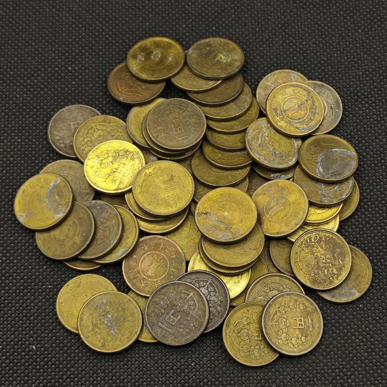 【淘币小摊】实时拍第八百三十一拍   散币场   满百包邮可预留二周 每周一统一发货    日本黄铜一円67枚