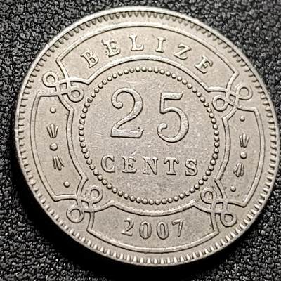 泉币菌-第147场-精品福利场 - 英属伯利兹 25分尖冠女王 铜镍23.6mm 
