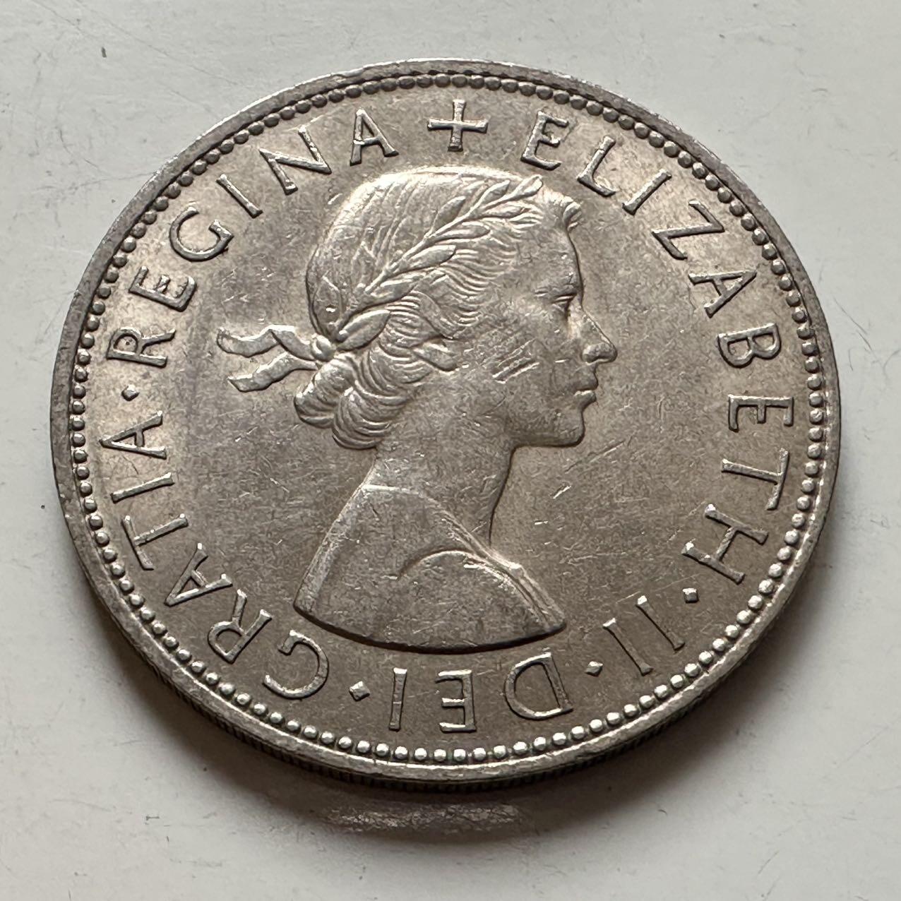 🌹外币初藏🌹🐯2025年第141场  每周二四六晚8️⃣点 接代拍 英国1964年半克朗 b