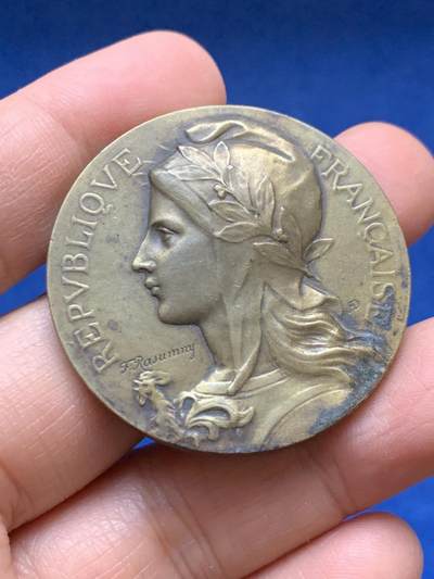 《竞宝斋》第448场 周日，周一，2场连拍 （全场包邮） - 法国自由帽玛丽安娜铜章 30.25克 41.5mm