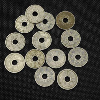 【淘币小摊】实时拍第八百三十一拍   散币场   满百包邮可预留二周 每周一统一发货   -  日本五钱镍币13枚