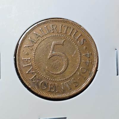 KK钱币收藏小铺 第380期  2月预留时间 周末发货 -  1944英属塞舌尔5分铜币