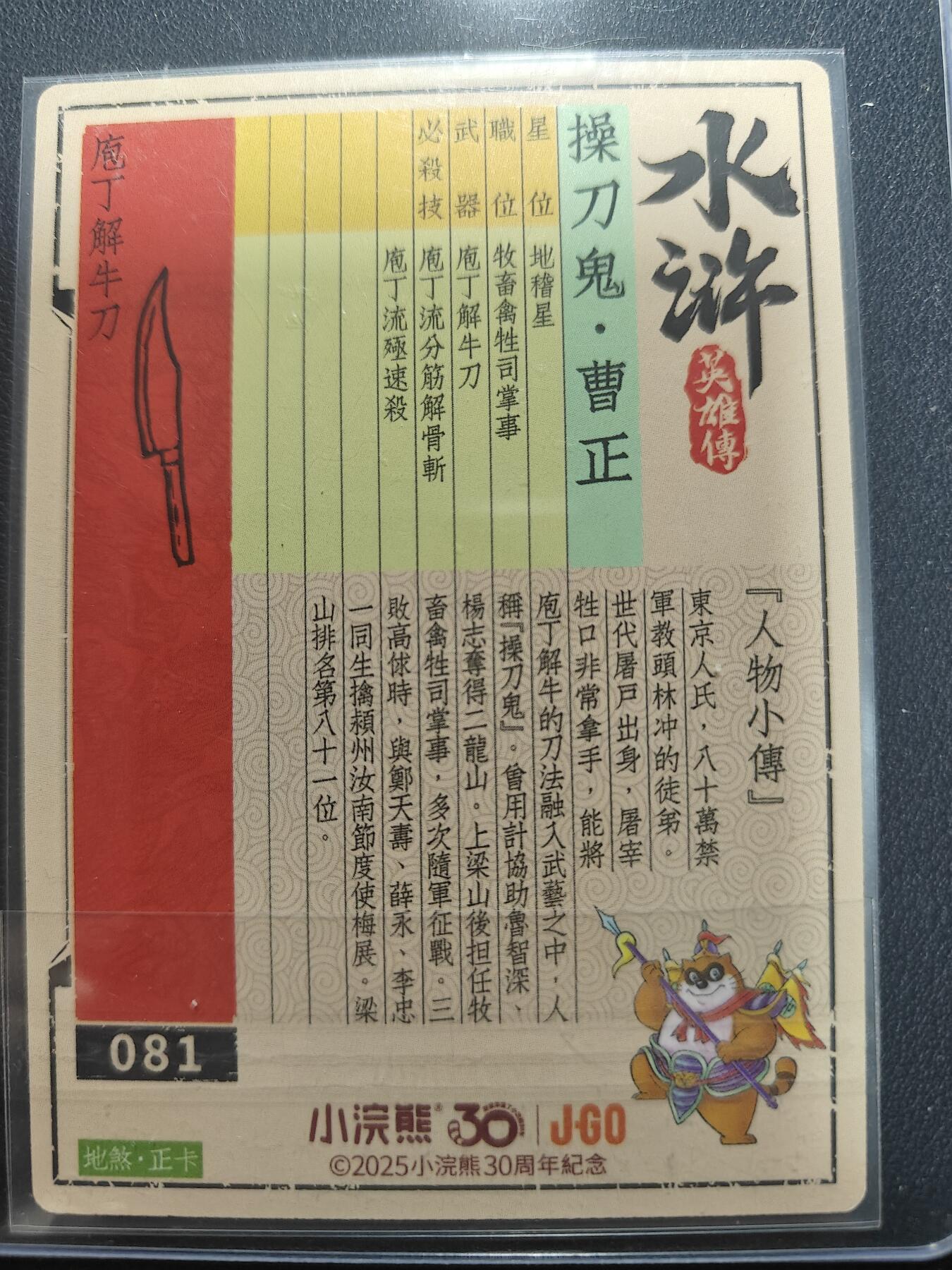 天玑星卡拍第152期《12.22周一截拍》持续收拍收评中 满赠卡需备注 【亲签卡】2025 小浣熊30周年纪念 李海生 操刀鬼曹正 冷烫普卡