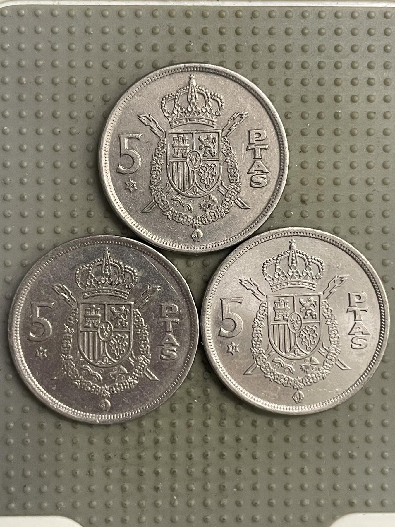 2025年第140场各国散币拍卖（总第140场） 西班牙1975年版5比赛塔3枚