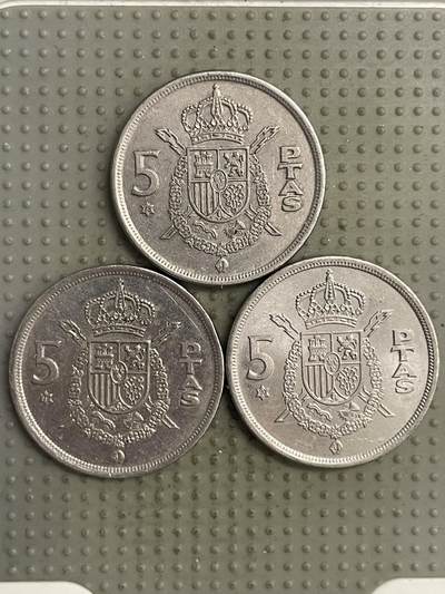 2025年第140场各国散币拍卖（总第140场） - 西班牙1975年版5比赛塔3枚