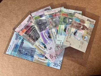 【Blue Auction】世界纸币精拍第763期——18级TOP拍卖/信誉/品质/专业/高效💫 - 【一组6张 含无47】科威特1/4-20第纳尔 全新UNC