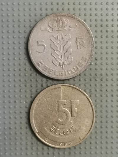 2025年第140场各国散币拍卖（总第140场） - 比利时5法郎2枚