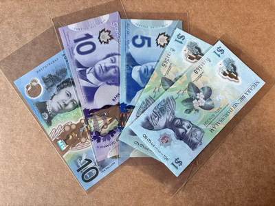 【Blue Auction】世界纸币精拍第763期——18级TOP拍卖/信誉/品质/专业/高效💫 - 【一组5张 含无47】文莱、澳大利亚、加拿大纸币一组 全新UNC