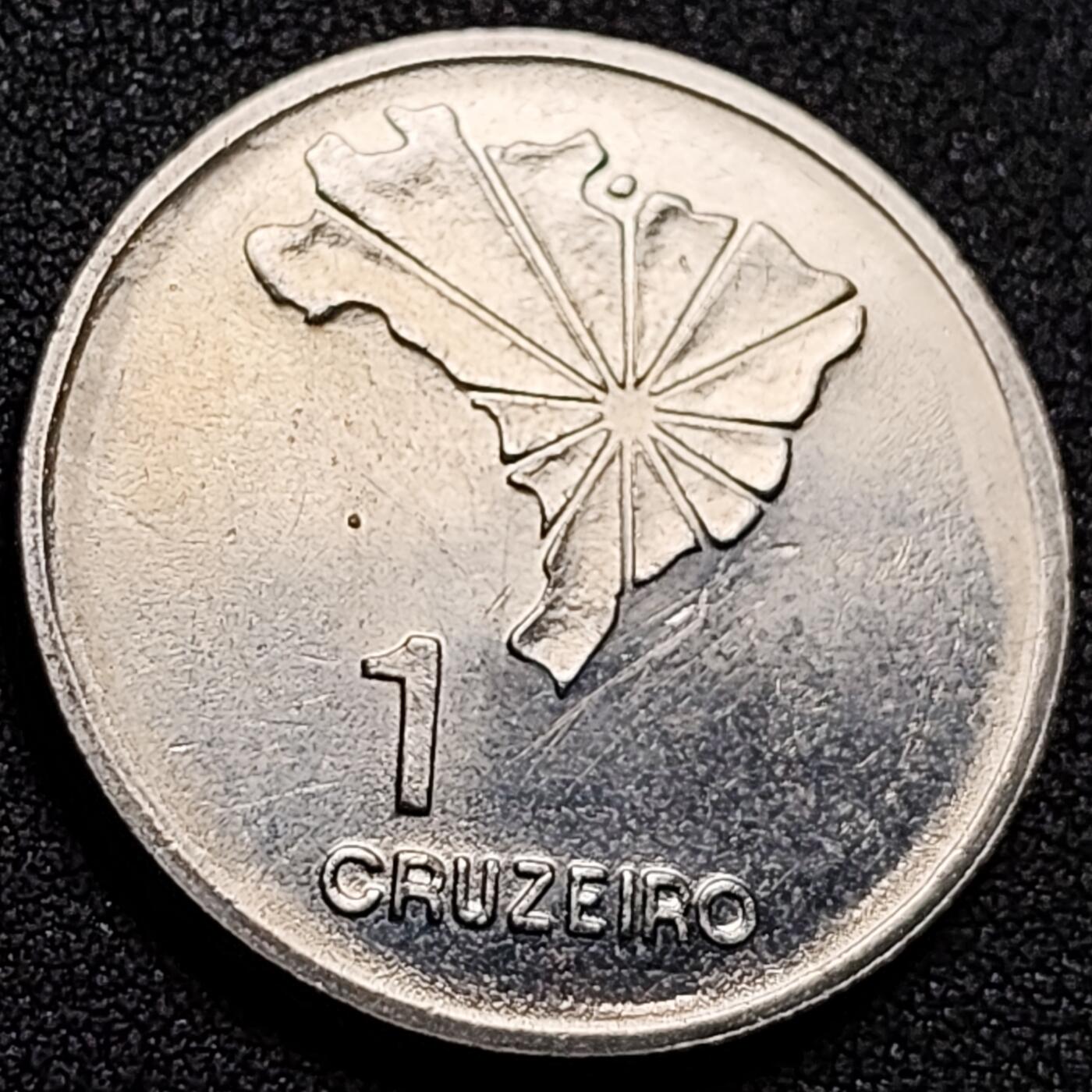 泉币菌-第147场-精品福利场 少见 原光UNC 独立150年 地图 巴西1972年1克鲁塞罗镍制纪念币 29毫米 10.08克