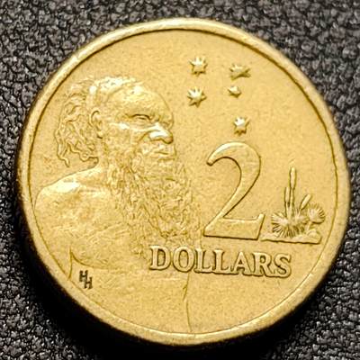 泉币菌-第147场-精品福利场 - 高币值 澳大利亚1989年2元铝青铜币 伊丽莎白二世 土著长者 21MM