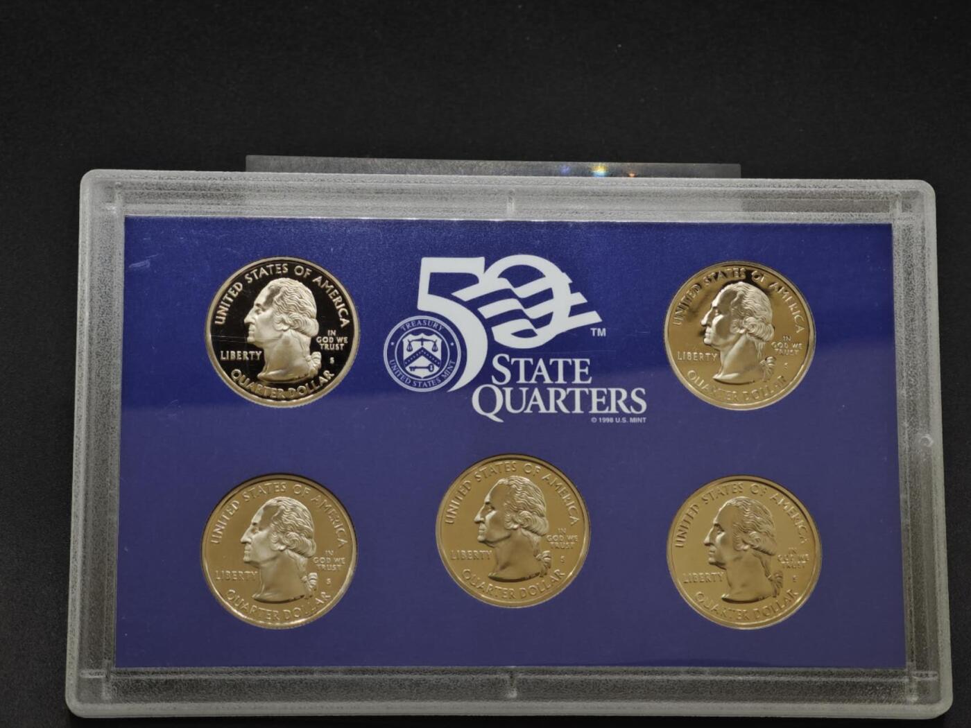 【淘币小摊】实时拍第八百三十拍   银币套币场   满百包邮可预留二周 每周一统一发货   美国2005年精制州币5枚套