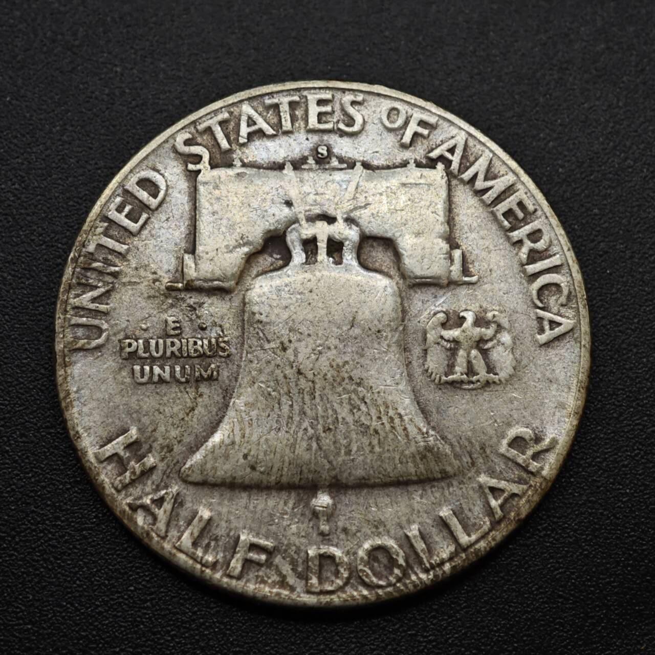 【淘币小摊】实时拍第八百三十拍   银币套币场   满百包邮可预留二周 每周一统一发货   美国1951年富兰克林半美元银币