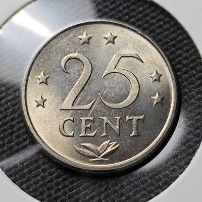 KK钱币收藏小铺 第380期  2月预留时间 周末发货 -  1984荷属安地列斯25分 好品