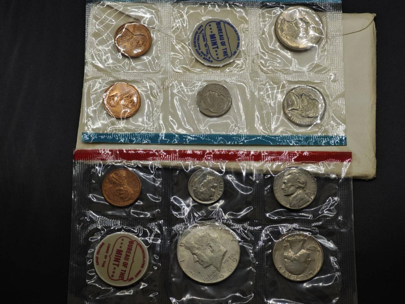 【淘币小摊】实时拍第八百三十拍   银币套币场   满百包邮可预留二周 每周一统一发货   美国1969年肯尼迪套币含1枚银币