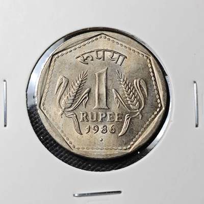 KK钱币收藏小铺 第380期  2月预留时间 周末发货 -  1986印度1卢比 安全边好品