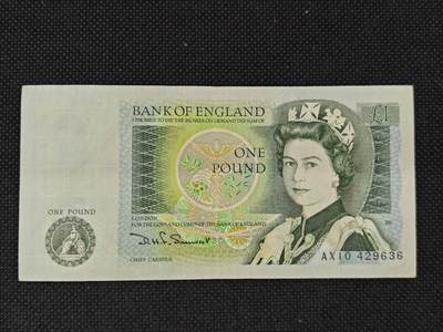 【淘币小摊】实时拍第八百三十一拍   散币场   满百包邮可预留二周 每周一统一发货   -  英国英格兰银行一镑纸币【有折】