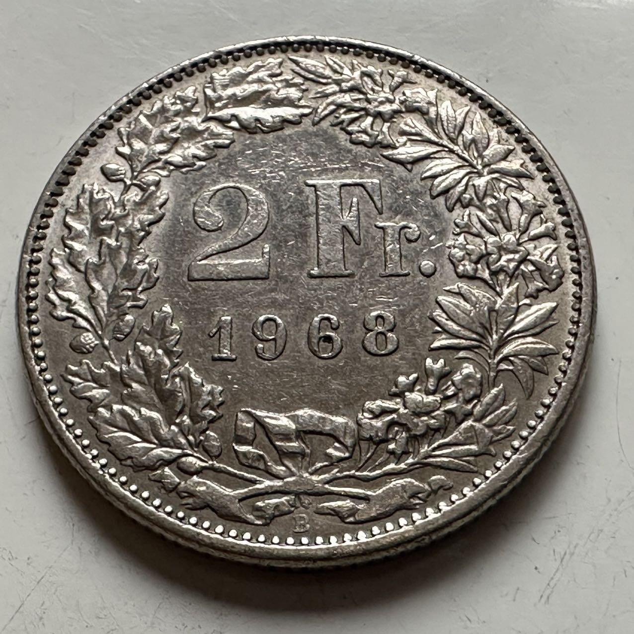 🌹外币初藏🌹🐯2025年第141场  每周二四六晚8️⃣点 接代拍 瑞士1968年2法郎