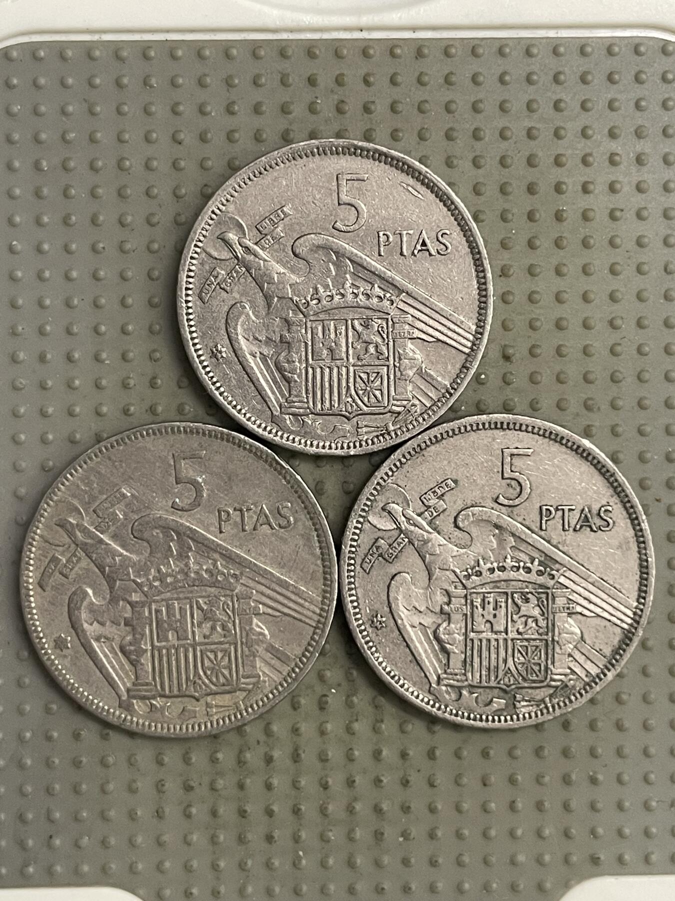 2025年第140场各国散币拍卖（总第140场） 西班牙1957年版5比赛塔3枚