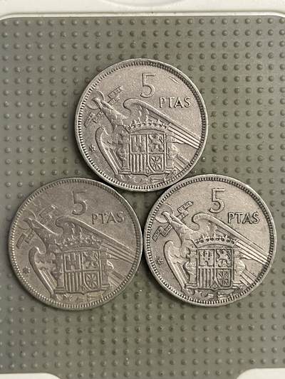 2025年第140场各国散币拍卖（总第140场） - 西班牙1957年版5比赛塔3枚