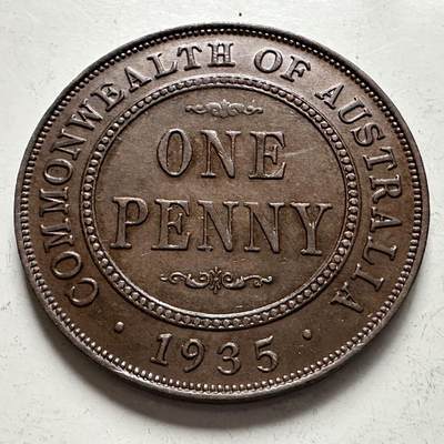 🌹外币初藏🌹🐯2025年第141场  每周二四六晚8️⃣点 接代拍 - 澳大利亚1935年一便士