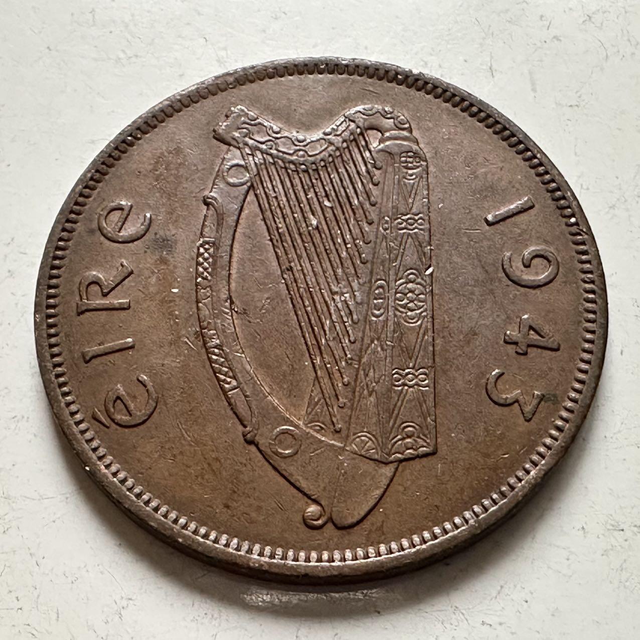 🌹外币初藏🌹🐯2025年第141场  每周二四六晚8️⃣点 接代拍 爱尔兰1943年一便士