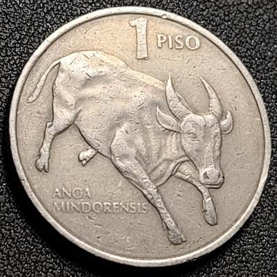 泉币菌-第147场-精品福利场 - 公牛 菲律宾1比索硬币 直径29MM 