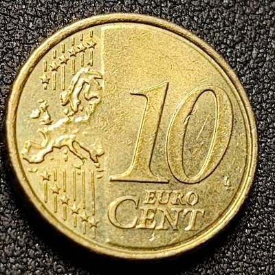 泉币菌-第147场-精品福利场 - 爱尔兰 10欧分 铜币 竖琴乐器 欧盟钱币