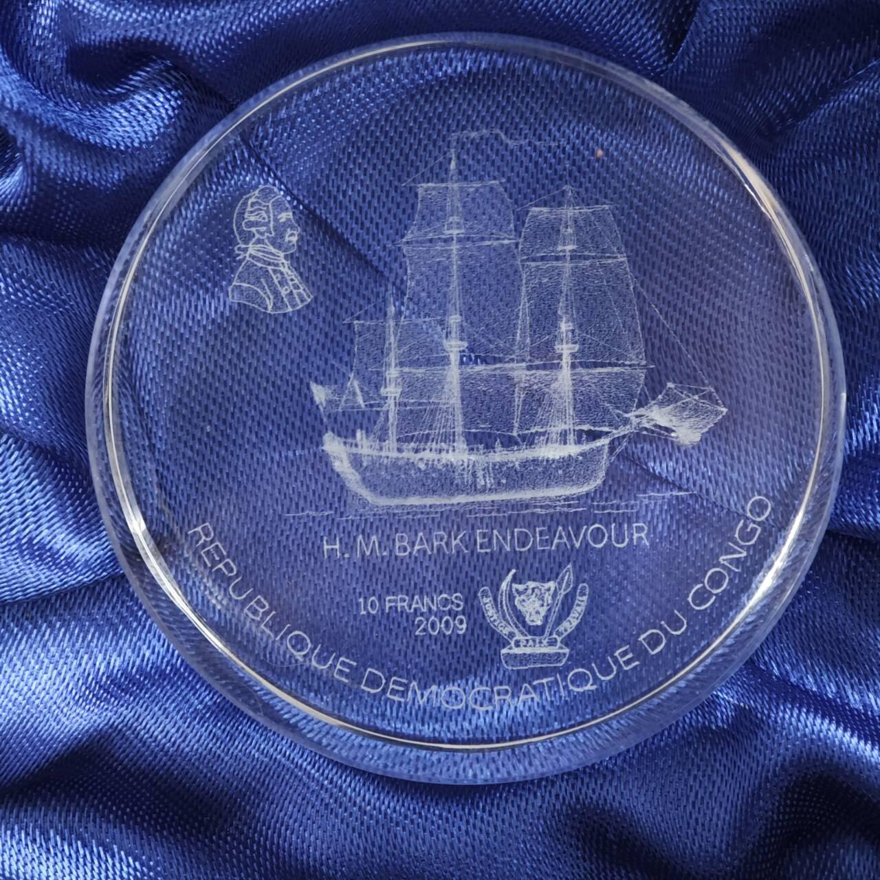 【淘币小摊】实时拍第八百三十拍   银币套币场   满百包邮可预留二周 每周一统一发货   刚果2009年10法郎帆船水晶纪念币发行量1000枚