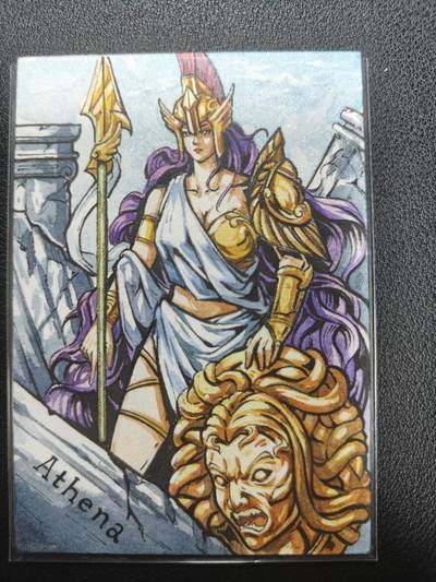 天玑星卡拍第151期《12.18周四截拍》持续收拍收评中 满赠卡需备注 - 【手绘卡】RUBICK 希腊神话 雅典娜 手绘卡