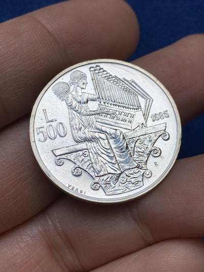 《竞宝斋》第448场 周日，周一，2场连拍 （全场包邮） - 圣马力诺1985年音乐家巴赫诞辰200周年500里拉银币（11克 835银）