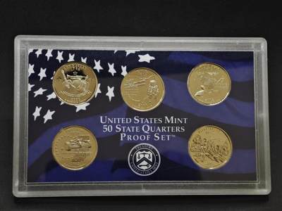 【淘币小摊】实时拍第八百三十拍   银币套币场   满百包邮可预留二周 每周一统一发货   - 美国2002年精制州币5枚套