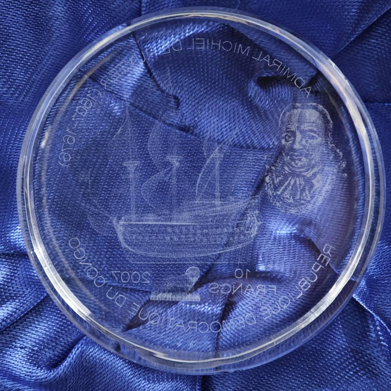 【淘币小摊】实时拍第八百三十拍   银币套币场   满百包邮可预留二周 每周一统一发货   刚果2007年10法郎帆船水晶纪念币发行量1000枚