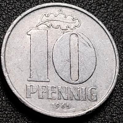 泉币菌-第147场-精品福利场 - 1965年 民主德国10芬尼 铝币21mm