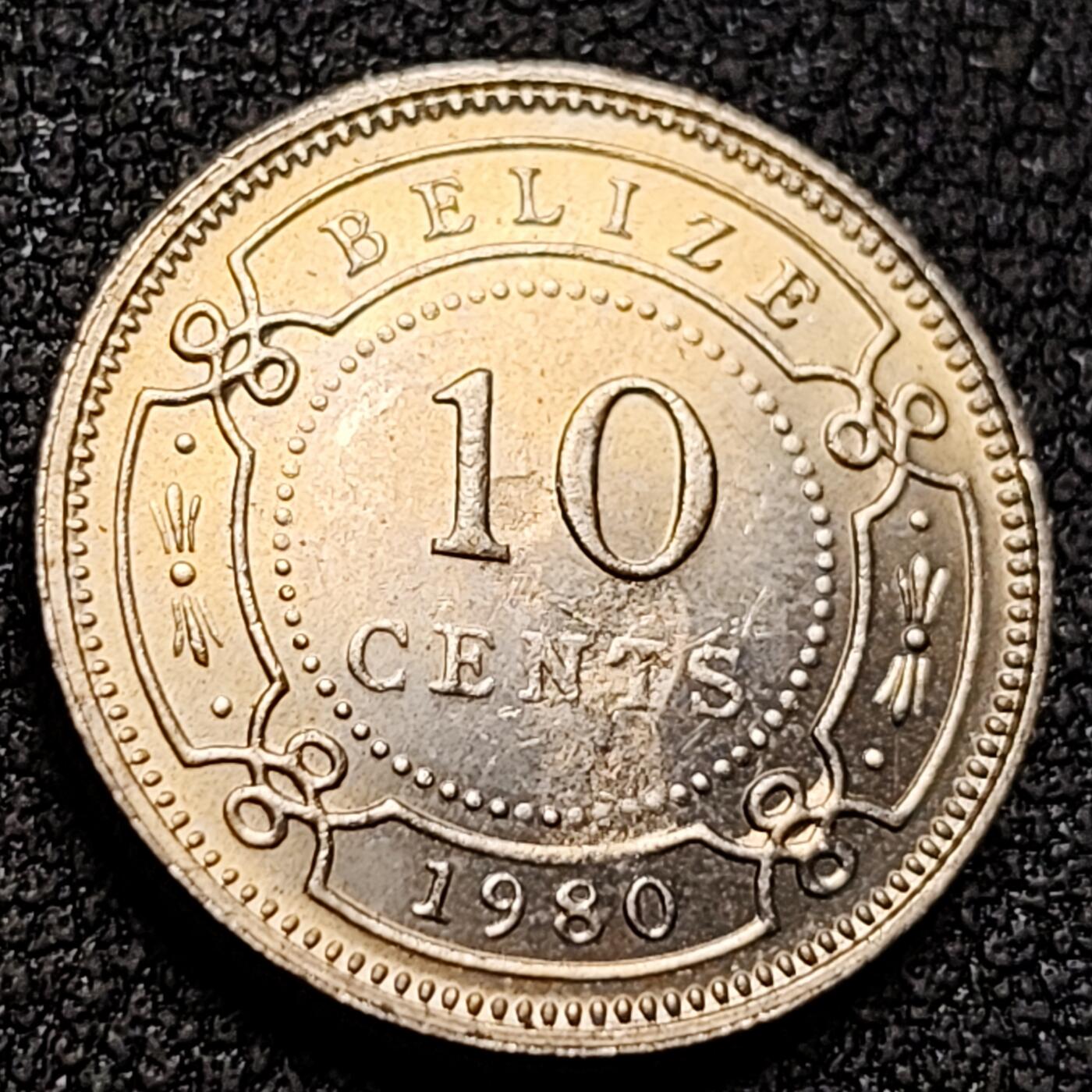 泉币菌-第147场-精品福利场 原光 英属伯利兹1980年10分銅镍硬币 女王钱币 16.95毫米 2.4克