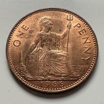 🌹外币初藏🌹🐯2025年第141场  每周二四六晚8️⃣点 接代拍 - 英国1966年一便士 d